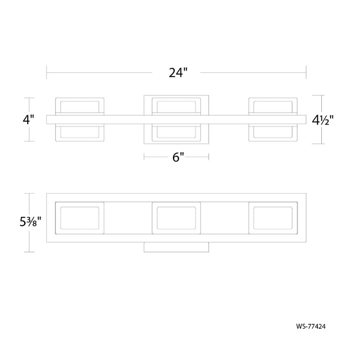 dweLED WS-77424 Interlok 3-lt 24" LED Bath Vanity