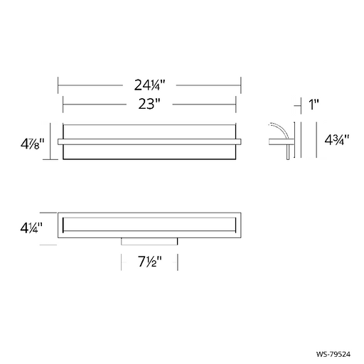 dweLED WS-79524 Shard 1-lt 24" LED Vanity