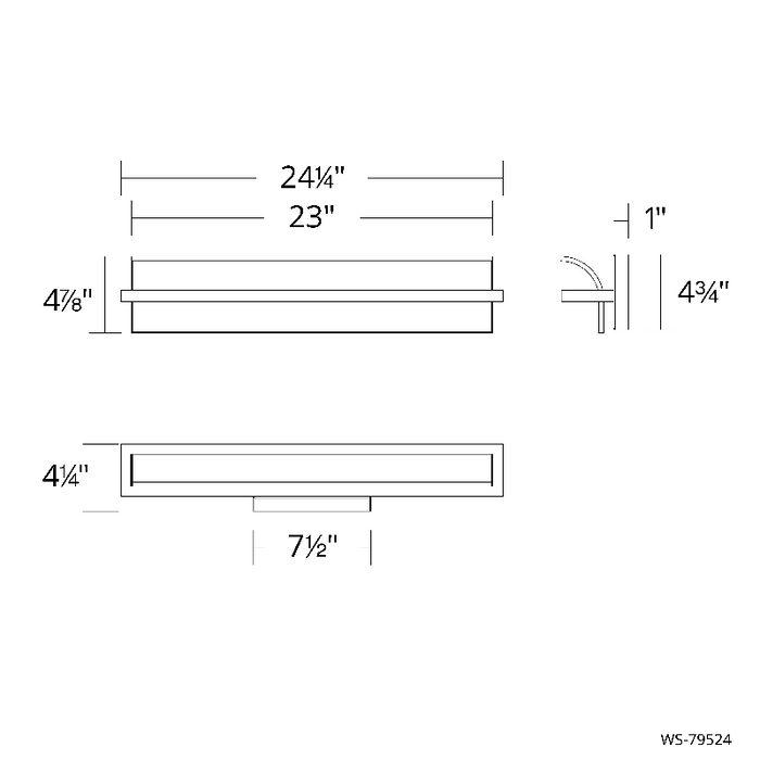 dweLED WS-79524 Shard 1-lt 24" LED Vanity