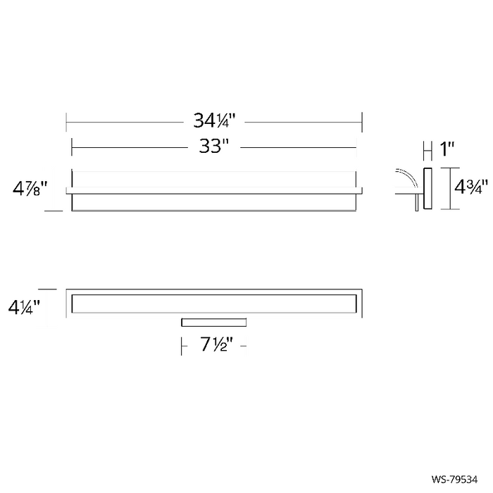 dweLED WS-79534 Shard 1-lt 34" LED Vanity