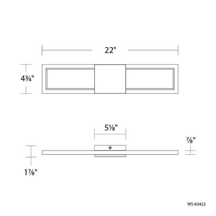 dweLED WS-83422 Peekaboo 2-lt 22" LED Bath Vanity