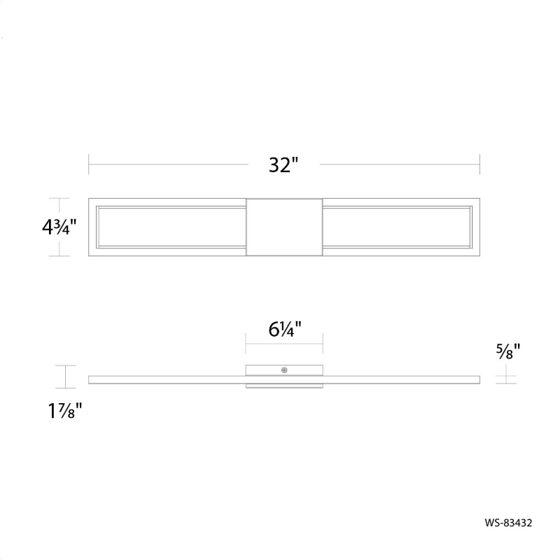 dweLED WS-83432 Peekaboo 2-lt 32" LED Bath Vanity