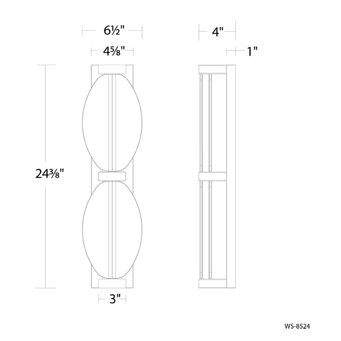 Modern Forms WS-8524 Deco 2-lt 24" LED Vanity Light