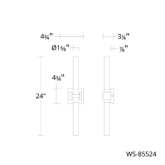 dweLED WS-85524 Ripple 2-lt 24" Tall LED Vanity