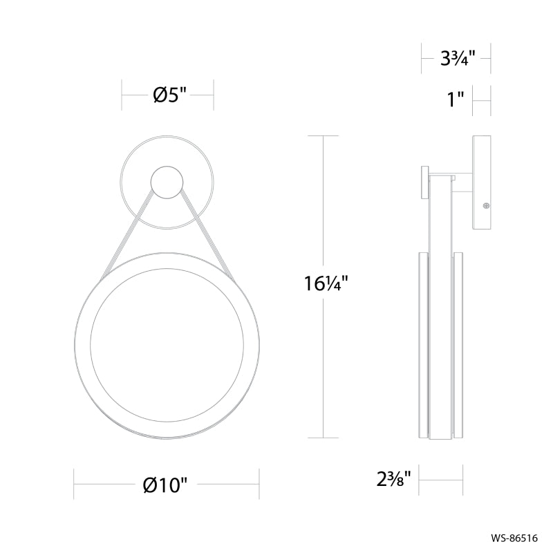 Modern Forms WS-86516 Clare 10" LED Wall Sconce