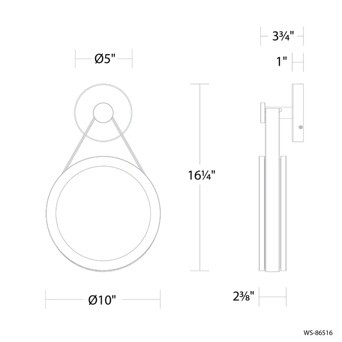 Modern Forms WS-86516 Clare 10" LED Wall Sconce
