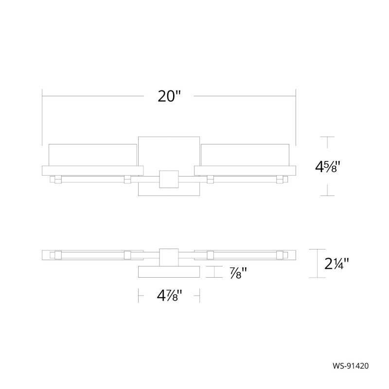 dweLED WS-91420 Two Fold 2-lt 20" LED Bath Vanity