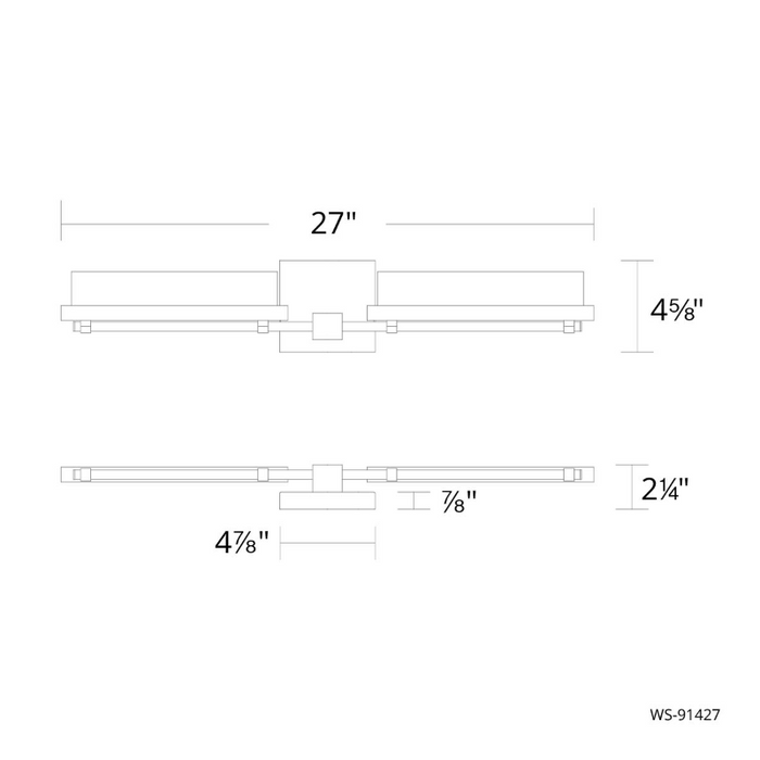 dweLED WS-91427 Two Fold 2-lt 27" LED Bath Vanity