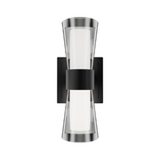 dweLED WS-91510 Hourglass 2-lt 10" Tall LED Wall Sconce - Black