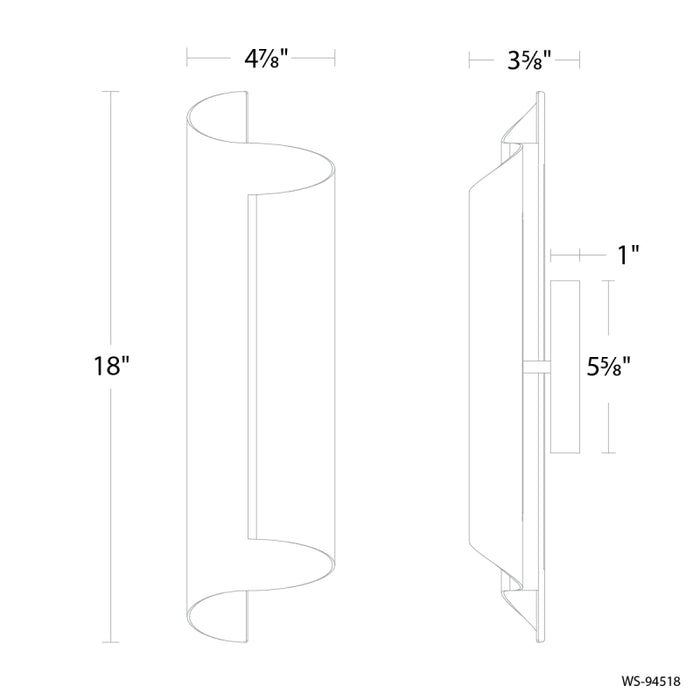 Modern Forms WS-94518 Pirouette 18" Tall LED Wall Sconce