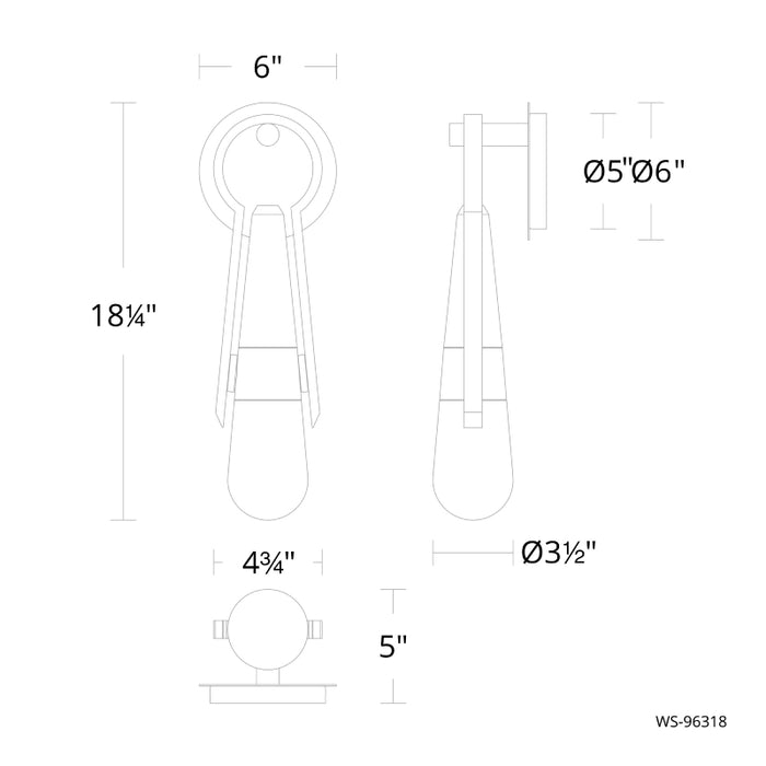 Modern Forms WS-96318 Ezra 18" Tall LED Wall Sconce