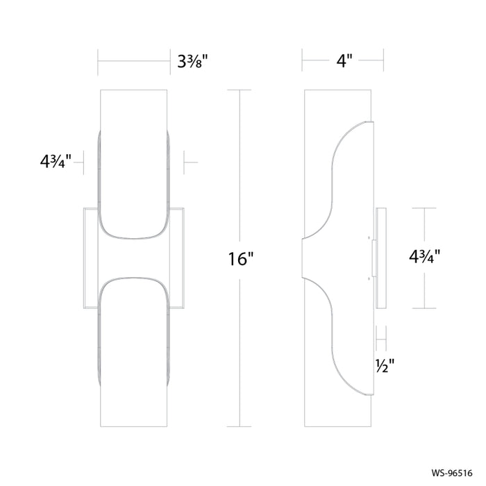 Modern Forms WS-96516 Royce 16" Tall LED Wall Sconce