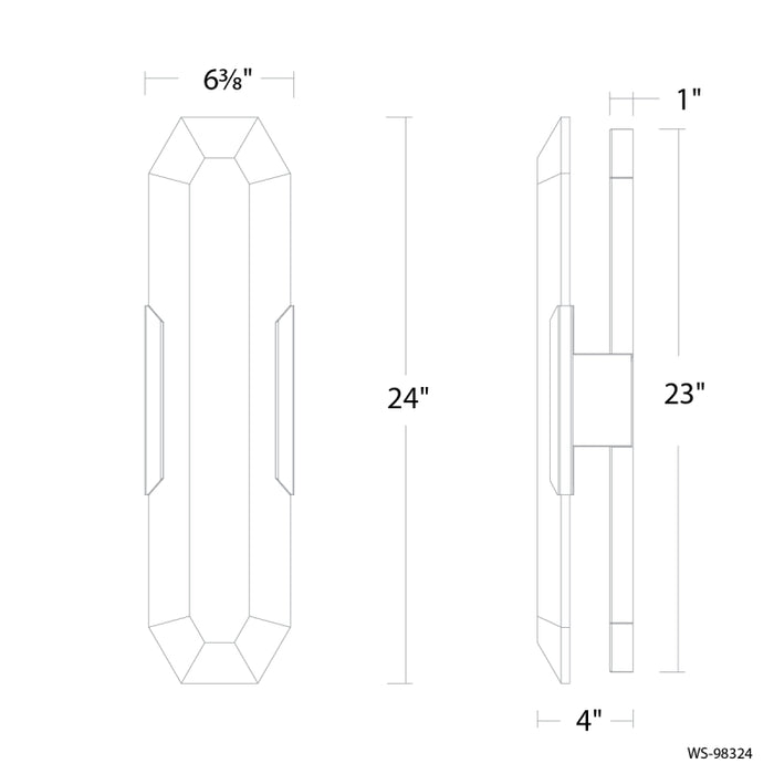Modern Forms WS-98324 Toulouse 1-lt 24" Tall LED Wall Sconce