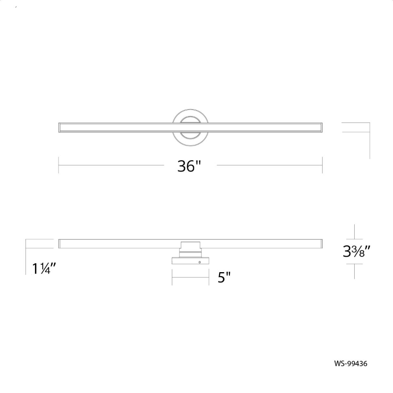dweLED WS-99436 Bastone 1-lt 36" LED Bath Vanity