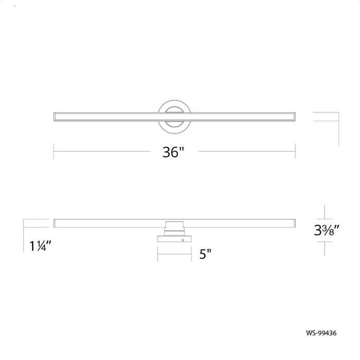 dweLED WS-99436 Bastone 1-lt 36" LED Bath Vanity