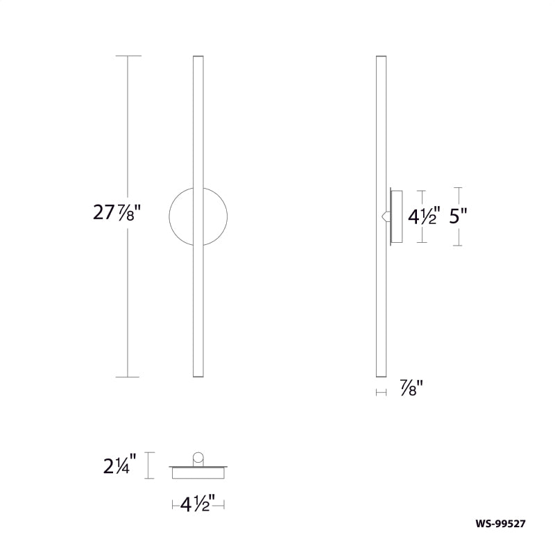 dweLED WS-99527 Lanky 1-lt 28" Tall LED Wall Sconce