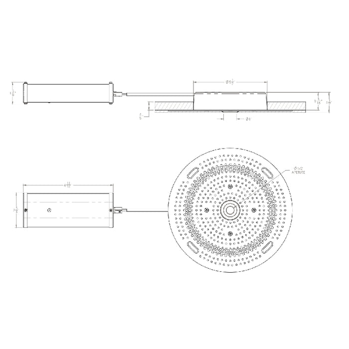 CSL WS-IC Whisper LED Standard Recessed Downlight, Round Mud In