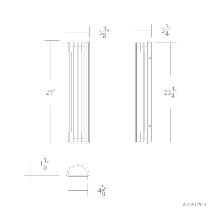 dweLED WS-W17524 Moline 1-lt 24" Tall LED Outdoor Wall Sconce