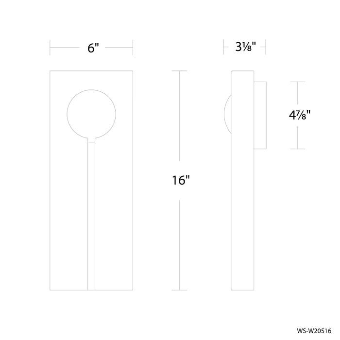 Modern Forms WS-W20516 Keyhole 1-lt 16" Tall LED Wall Sconce