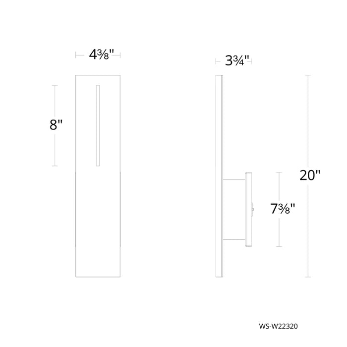 Modern Forms WS-W22320 Aegis 20" Tall LED Outdoor Wall Sconce