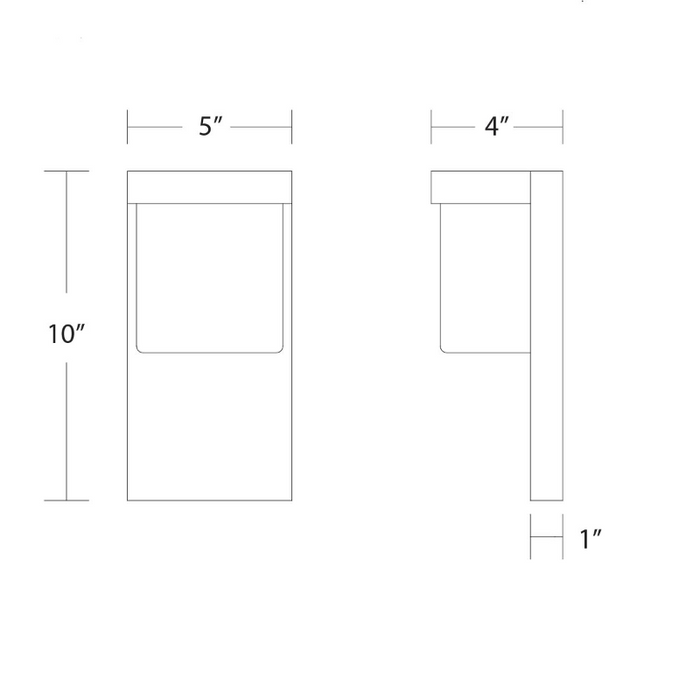 WAC WS-W241310 Midtown 1-lt 10" Tall LED Outdoor Wall Sconce