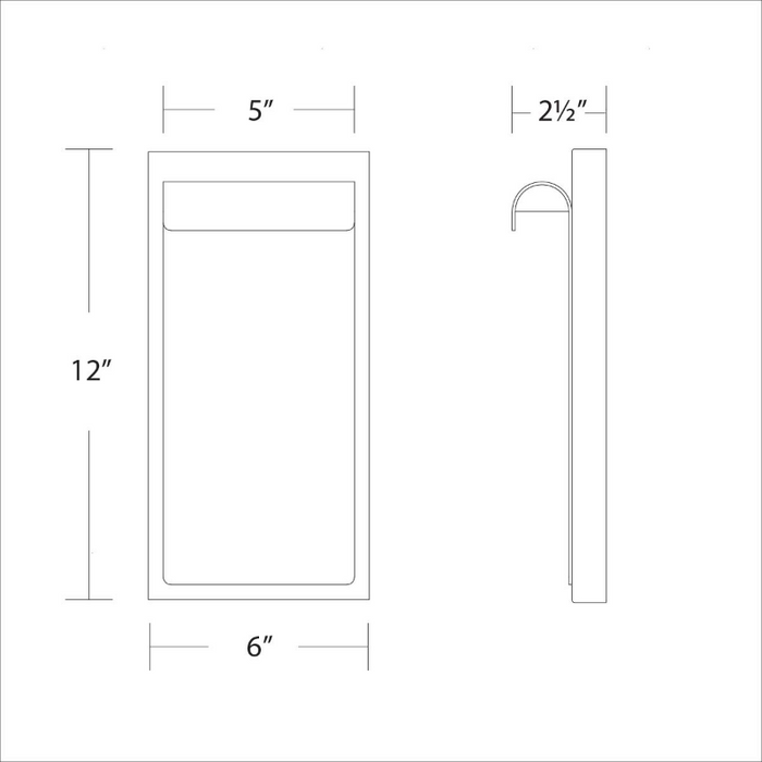 WAC WS-W250212 Cap 1-lt 12" Tall LED Outdoor Wall Sconce, 5CCT