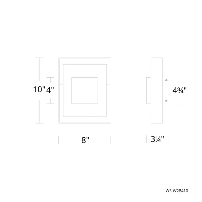 Modern Forms WS-W28410 Boxie 10" Tall LED Outdoor Wall Sconce