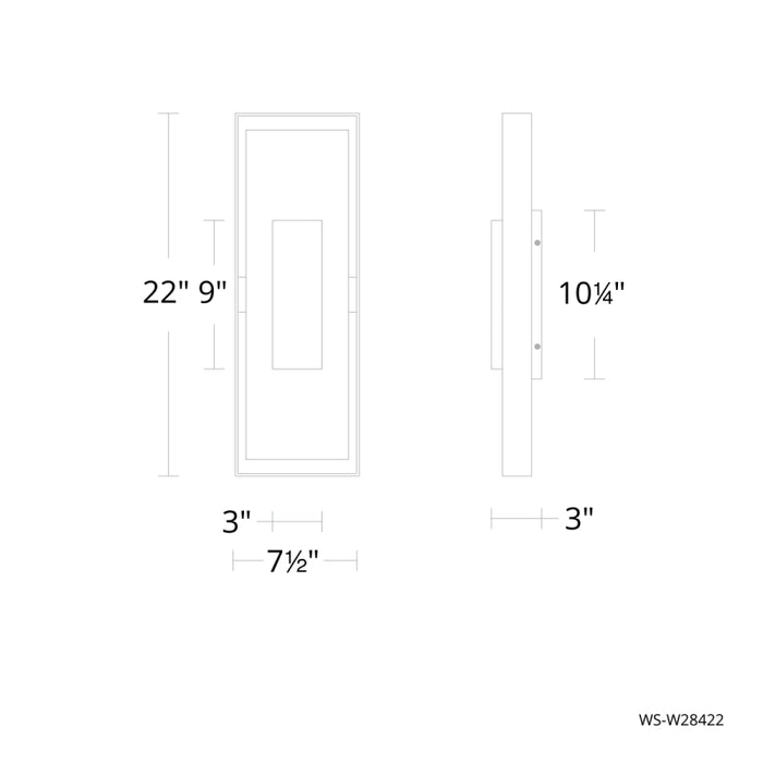 Modern Forms WS-W28422 Boxie 22" Tall LED Outdoor Wall Sconce