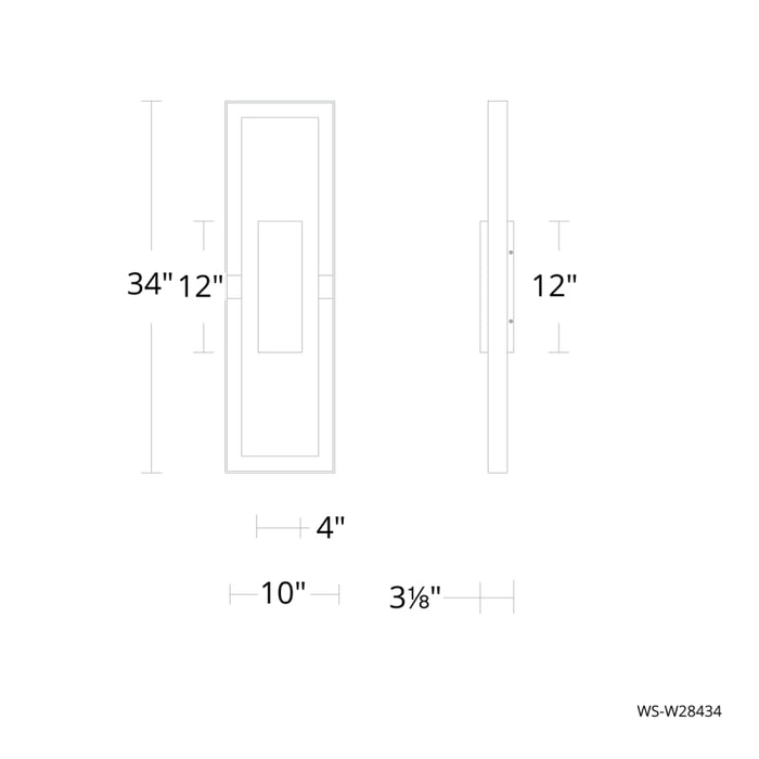 Modern Forms WS-W28434 Boxie 34" Tall LED Wall Sconce