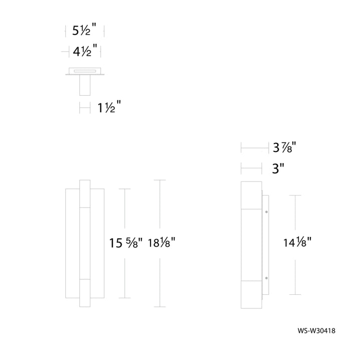 Modern Forms WS-W30418 Heliograph 18" Tall LED Outdoor Wall Sconce