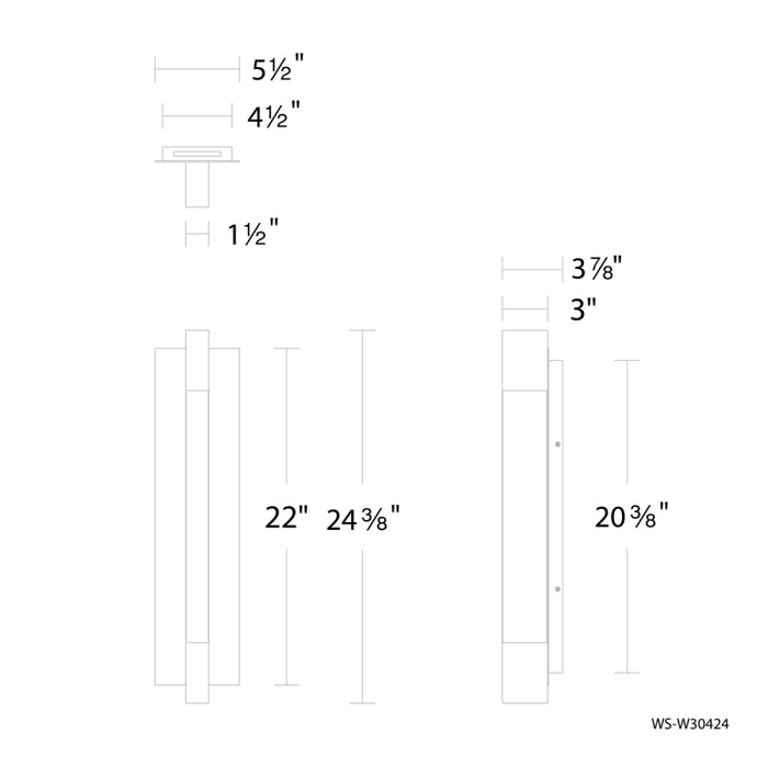 Modern Forms WS-W30424 Heliograph 24" Tall LED Outdoor Wall Sconce