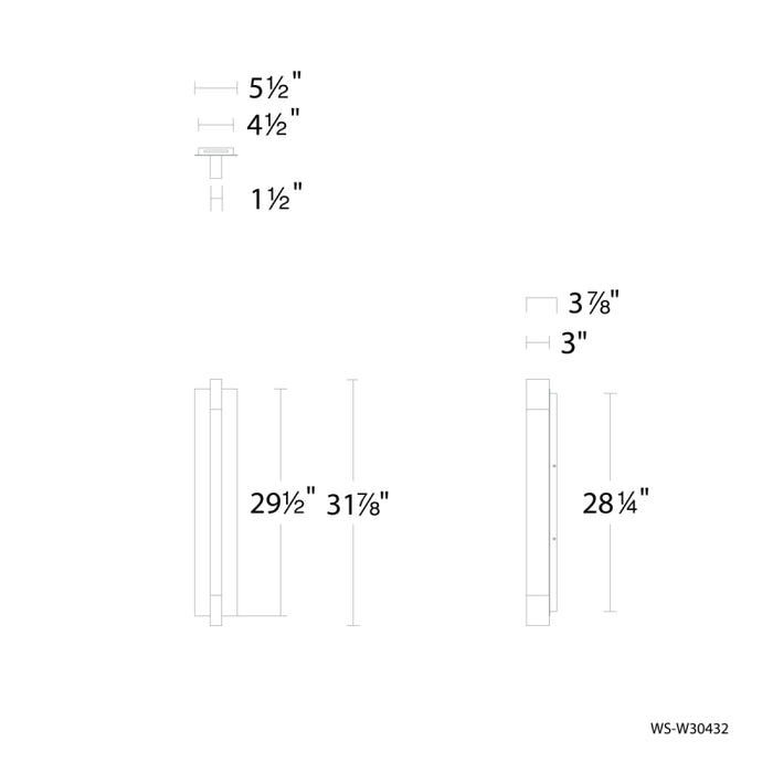 Modern Forms WS-W30432 Heliograph 32" Tall LED Outdoor Wall Sconce