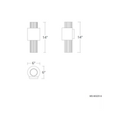 dweLED WS-W32514 Piston 1-lt 14" Tall LED Outdoor Wall Sconce