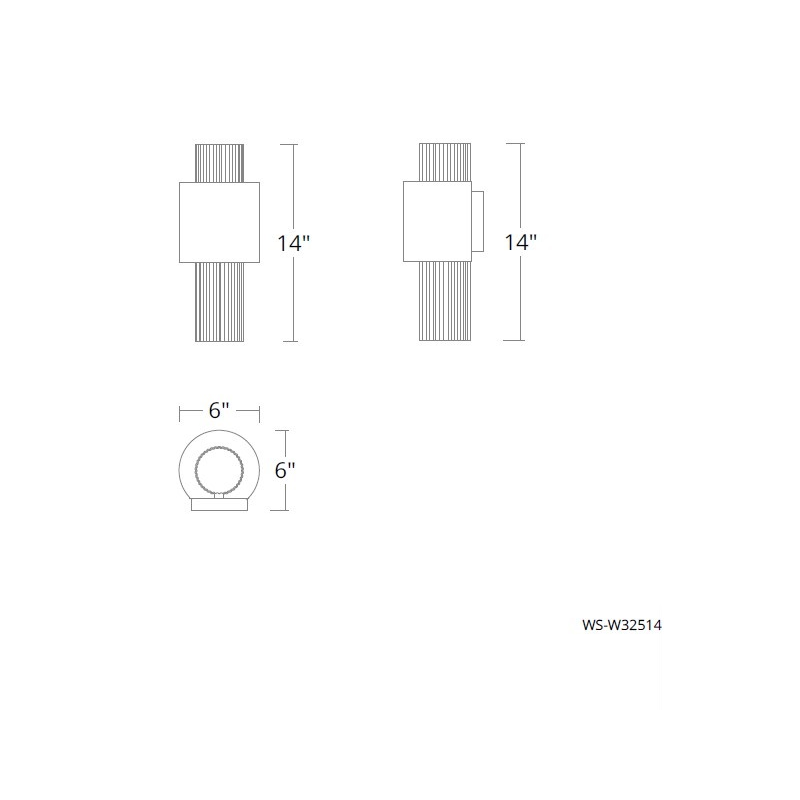 dweLED WS-W32514 Piston 1-lt 14" Tall LED Outdoor Wall Sconce
