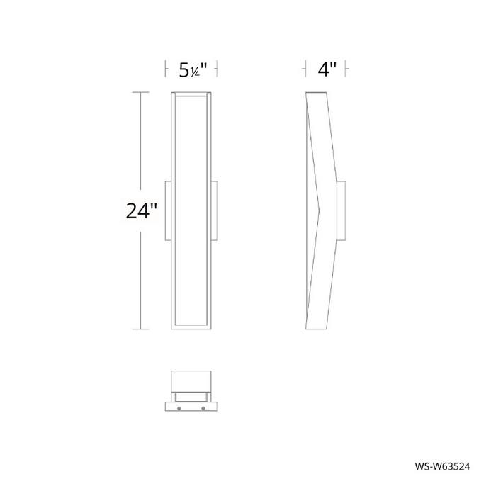 dweLED WS-W63524 Jordan 1-lt 24" Tall LED Outdoor Wall Sconce