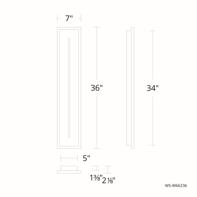 Modern Forms WS-W66236 Midnight 36" Tall LED Outdoor Wall Sconce