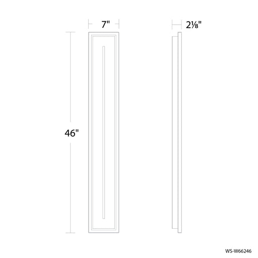 Modern Forms WS-W66246 Midnight 46" Tall LED Outdoor Wall Sconce