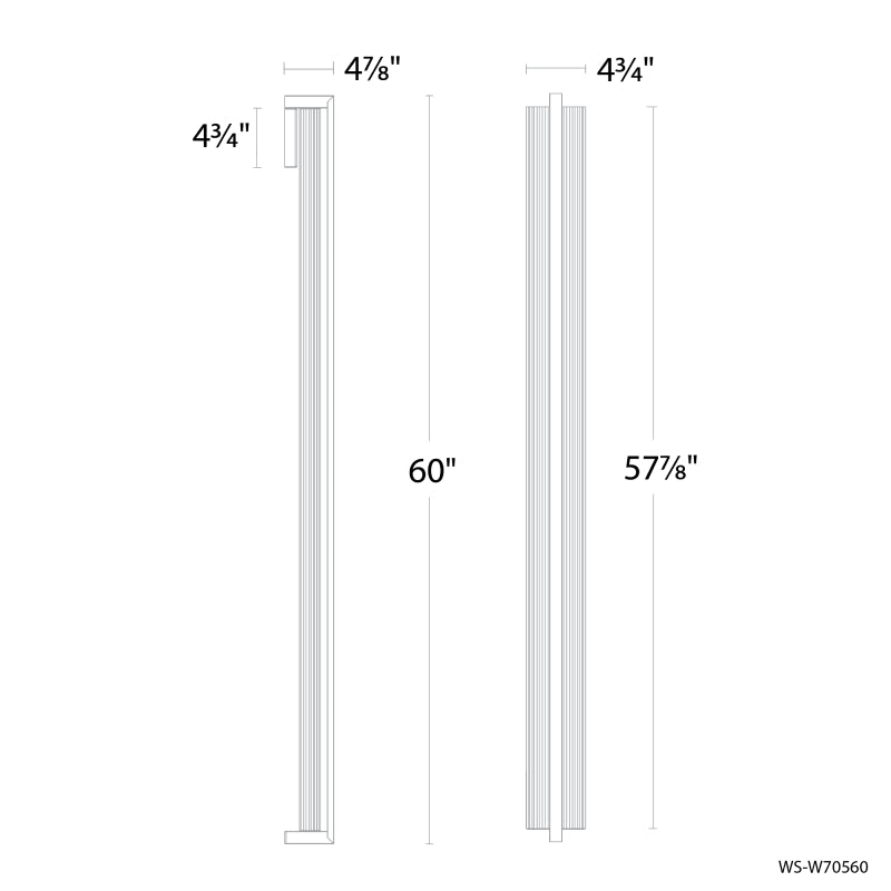 Modern Forms WS-W70560 Krimp 60" Tall LED Outdoor Wall Sconce