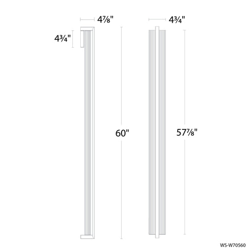 Modern Forms WS-W70560 Krimp 60" Tall LED Outdoor Wall Sconce