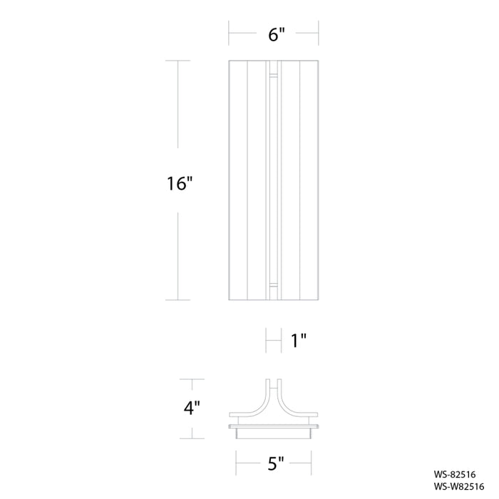 Modern Forms WS-W82516 Strait 16" Tall LED Wall Sconce