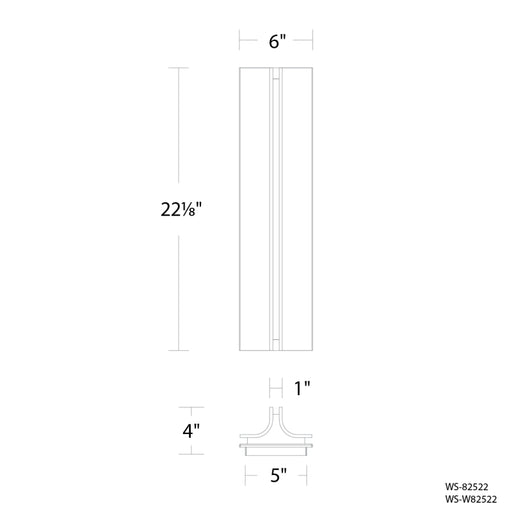Modern Forms WS-W82522 Strait 22" Tall LED Wall Sconce
