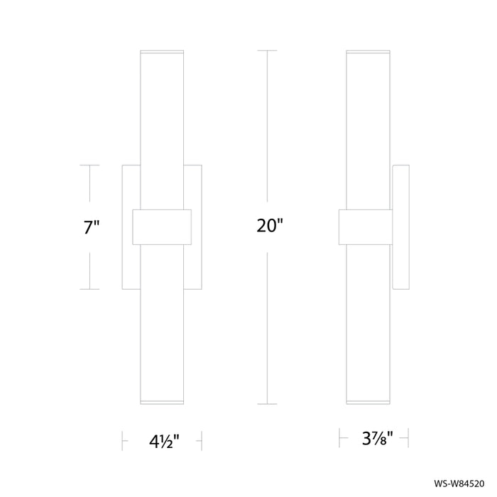 Modern Forms WS-W84520 Quincy 20" Tall LED Outdoor Wall Sconce