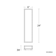 dweLED WS-W89524 Beech 1-lt 24" Tall LED Outdoor Wall Sconce