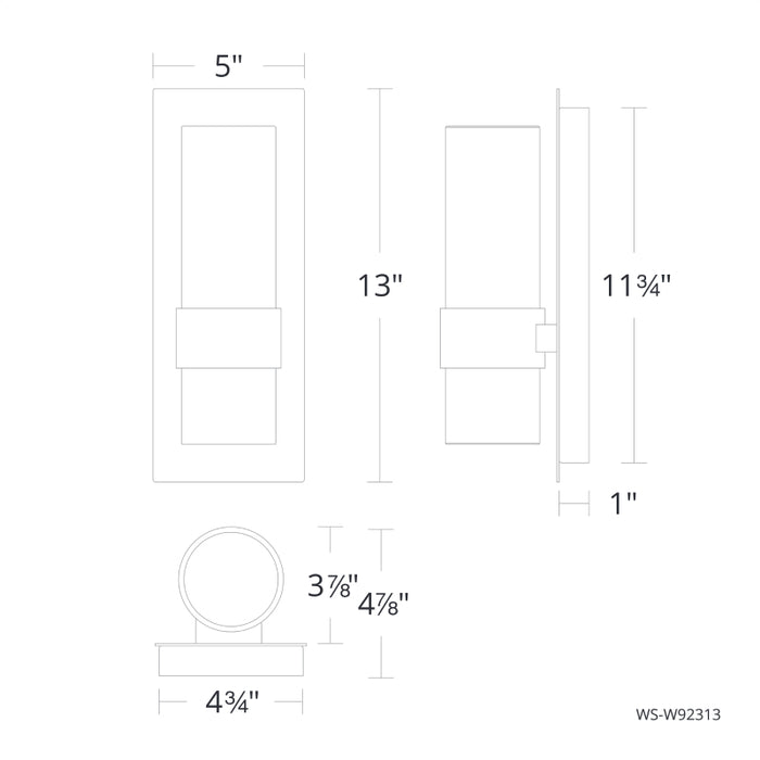 Modern Forms WS-W92313 Beacon 13" Tall LED Outdoor Wall Sconce