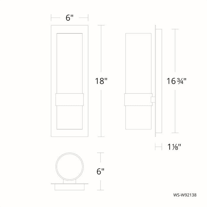 Modern Forms WS-W92318 Beacon 18" Tall LED Outdoor Wall Sconce