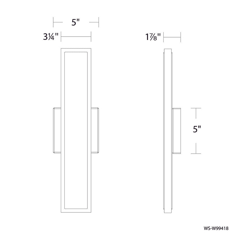 dweLED WS-W99418 Bastone 1-lt 18" Tall LED Outdoor Wall Sconce