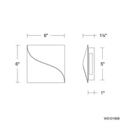 dweLED WS101606 Double Diamond 1-lt 6" LED Wall Sconce, 4CCT