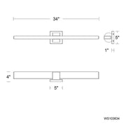 dweLED WS103634 Flatte 1-lt 34" LED Vanity, 4CCT