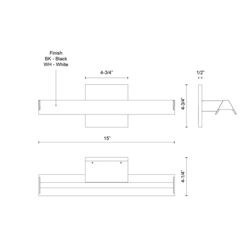 Kuzco WS10415 Galleria 1-lt 15" LED Wall Sconce