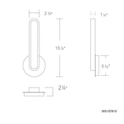 dweLED WS107615 Serena 1-lt 16" Tall LED Wall Sconce